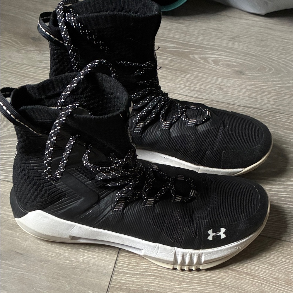 Under Armour Black and White High-Top Volleyball Sneakers